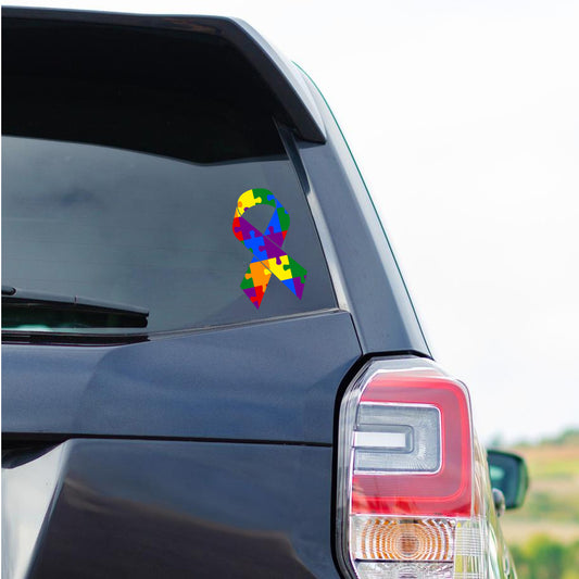 Puzzle Piece Ribbon - Autism Support and Awareness Sticker