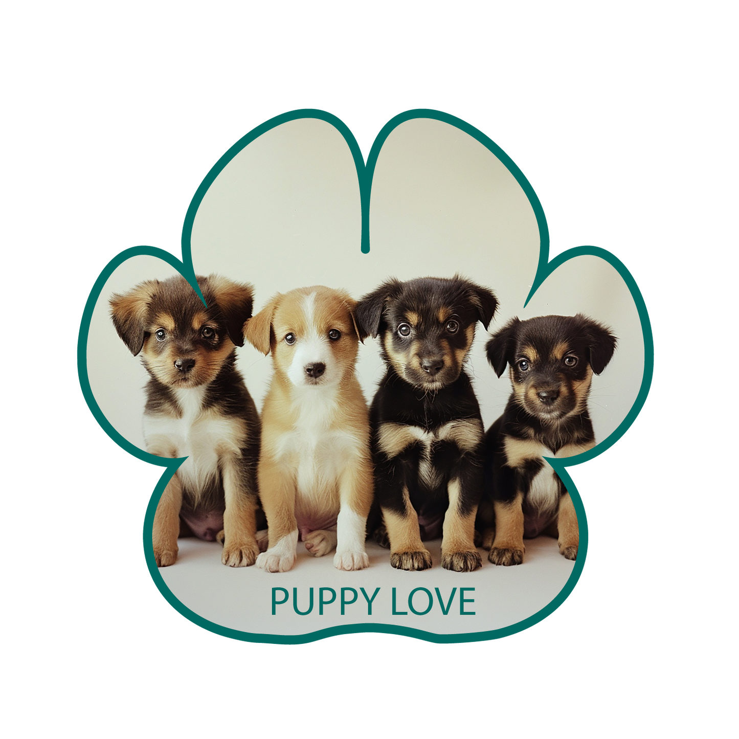 Custom Photo - Dog Paw Print Framed Sticker