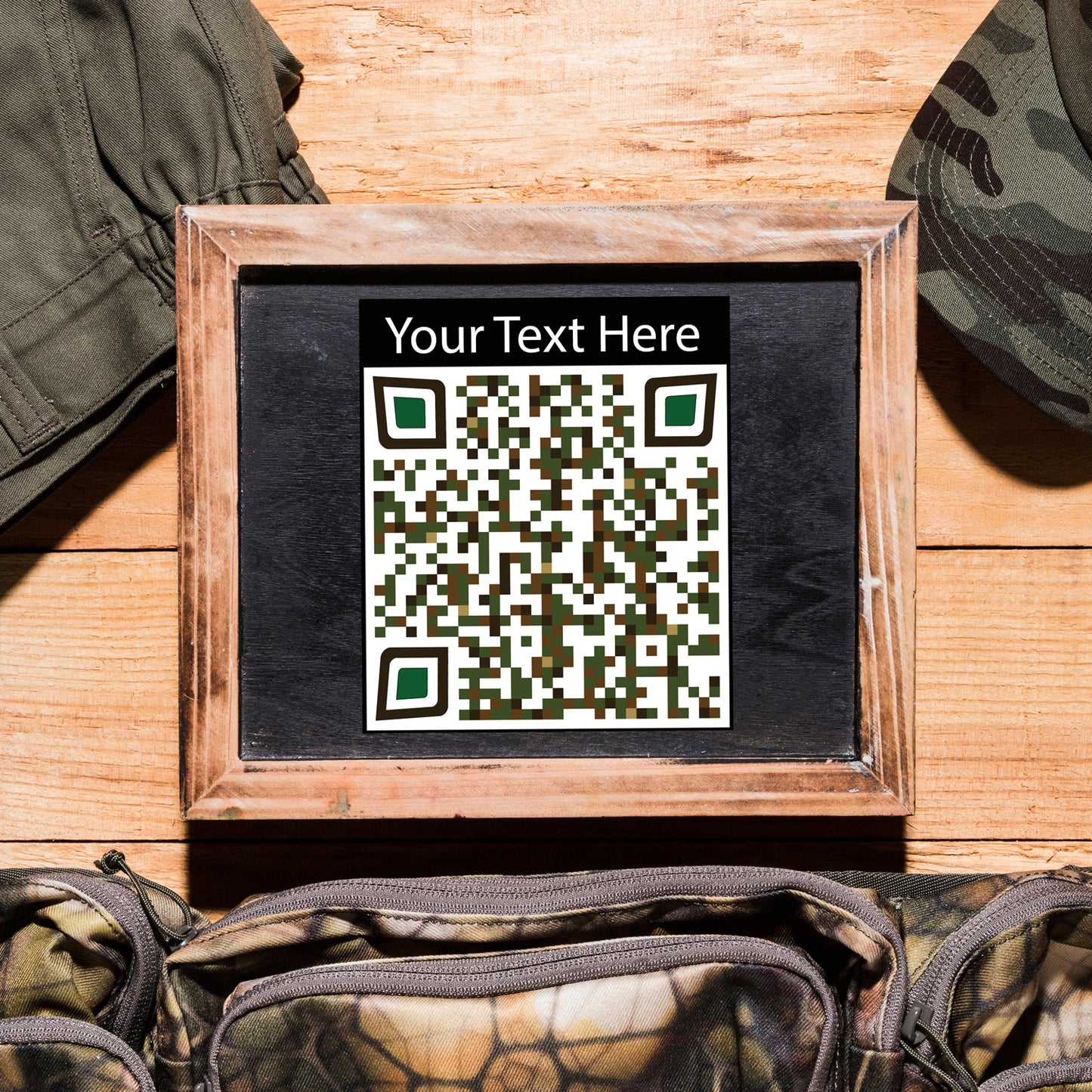 Custom Camouflage QR Code Sticker
