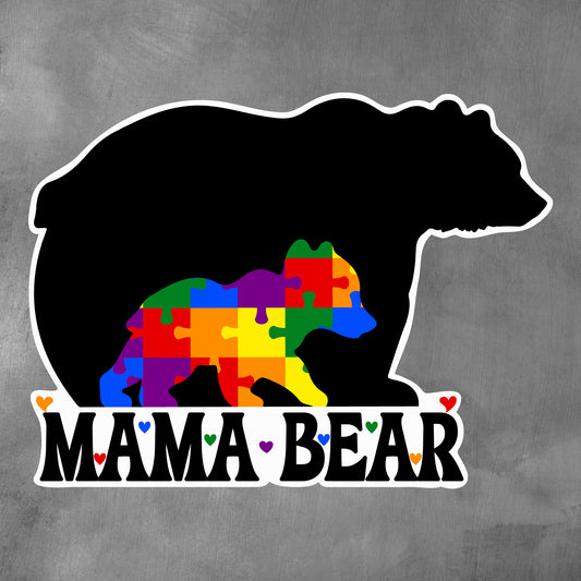 Mama Bear - Autism Support and Awareness Sticker