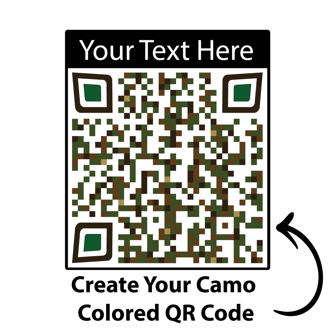 Custom Camouflage QR Code Sticker